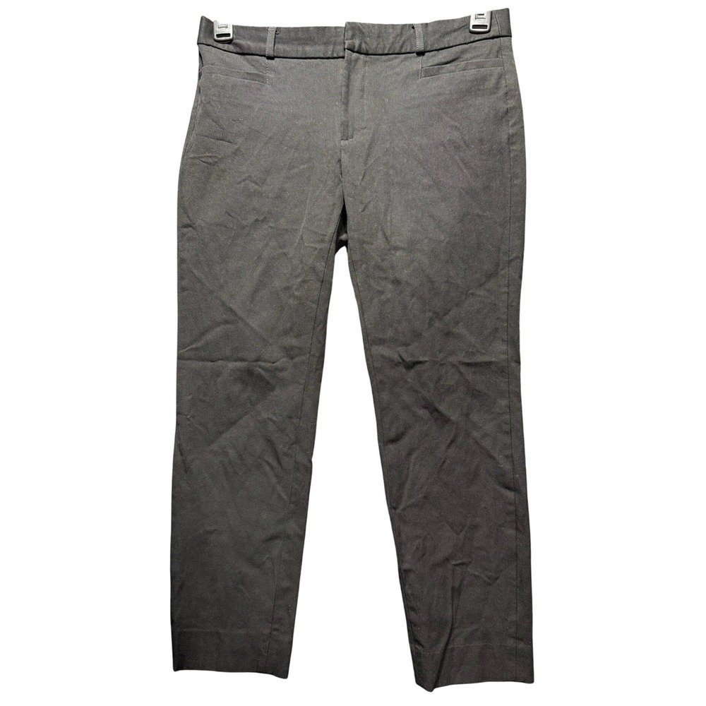 Banana Republic Sloan Crop Pants Women 4 Black Mid Rise Trousers 420683-00